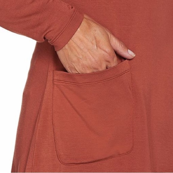 LOGO by Lori Goldstein Rust Top with Black Lace - Picture 5 of 14